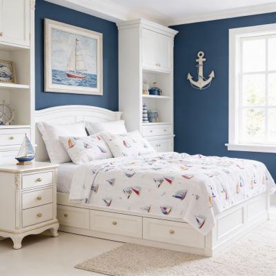 Морски бриз, детски спален комплект от памучен ранфорс