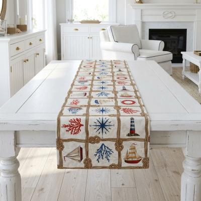 Тишлайфер за маса с мотини от морската  навигация и въжена рамка