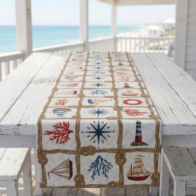 Тишлайфер за маса с мотини от морската  навигация и въжена рамка