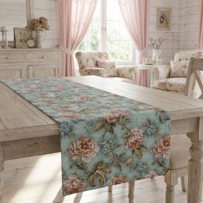 Тишлайфер с винтидж цветя на светлосин фон