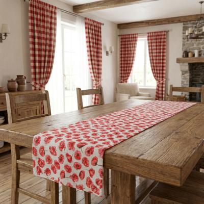 Тишлайфер за маса с червени макове на светъл фон