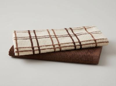Комплект памучни кухненски кърпи в кафява комбинация