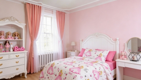 Идеи за детска стая в розово – спални комплекти от ранфорс и подходящи пердета
